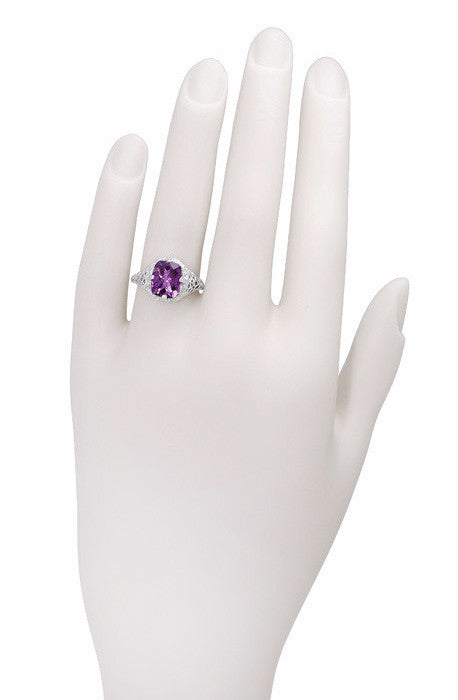 Amethyst Stone Double Barrel Ring in 925 Silver : The Regal Beauty of